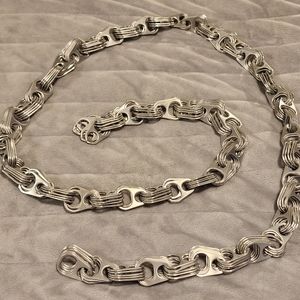 5' Aluminum Pull Tabs Can Tabs  "LARGE TABS" Continuous Silver Chain 5 f…